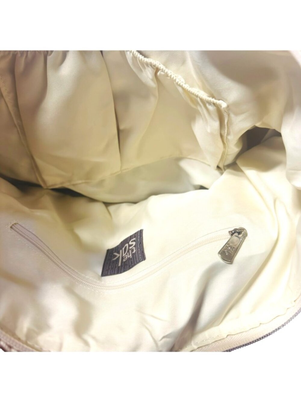 The Sak Cambria Crochet Tote Shoulder Bag Ivory Zip Top NWT 15x10 - Picture 4 of 8